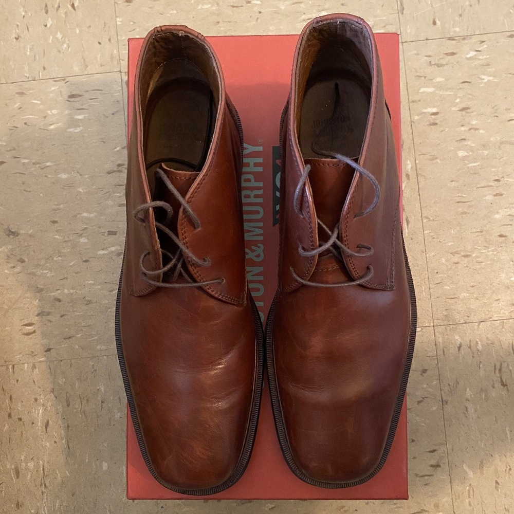Johnston & Murphy Ashmont Boot Mahogany Brown Sz 10
